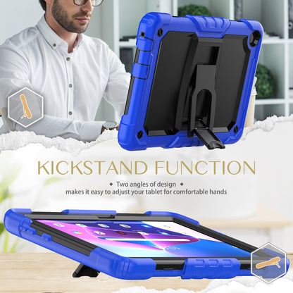 For Lenovo Tab M10 (Gen 3) TB-328F Anti-Scratch Silicone+PC Tablet Case Kickstand Cover with Strap