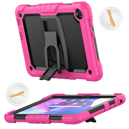 For Lenovo Tab M10 (Gen 3) TB-328F Anti-Scratch Silicone+PC Tablet Case Kickstand Cover with Strap