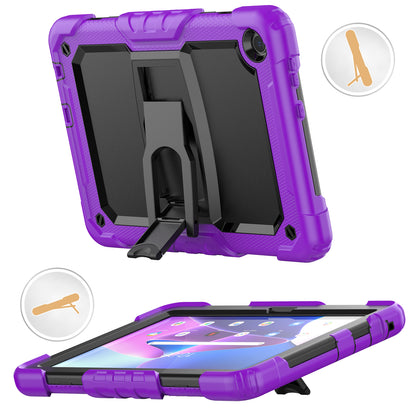 For Lenovo Tab M10 (Gen 3) TB-328F Anti-Scratch Silicone+PC Tablet Case Kickstand Cover with Strap