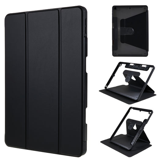 For iPad 9.7-inch (2017) / (2018) Rotating Stand Tablet Case Tablet Leather Cover with Detachable Pencil Holder