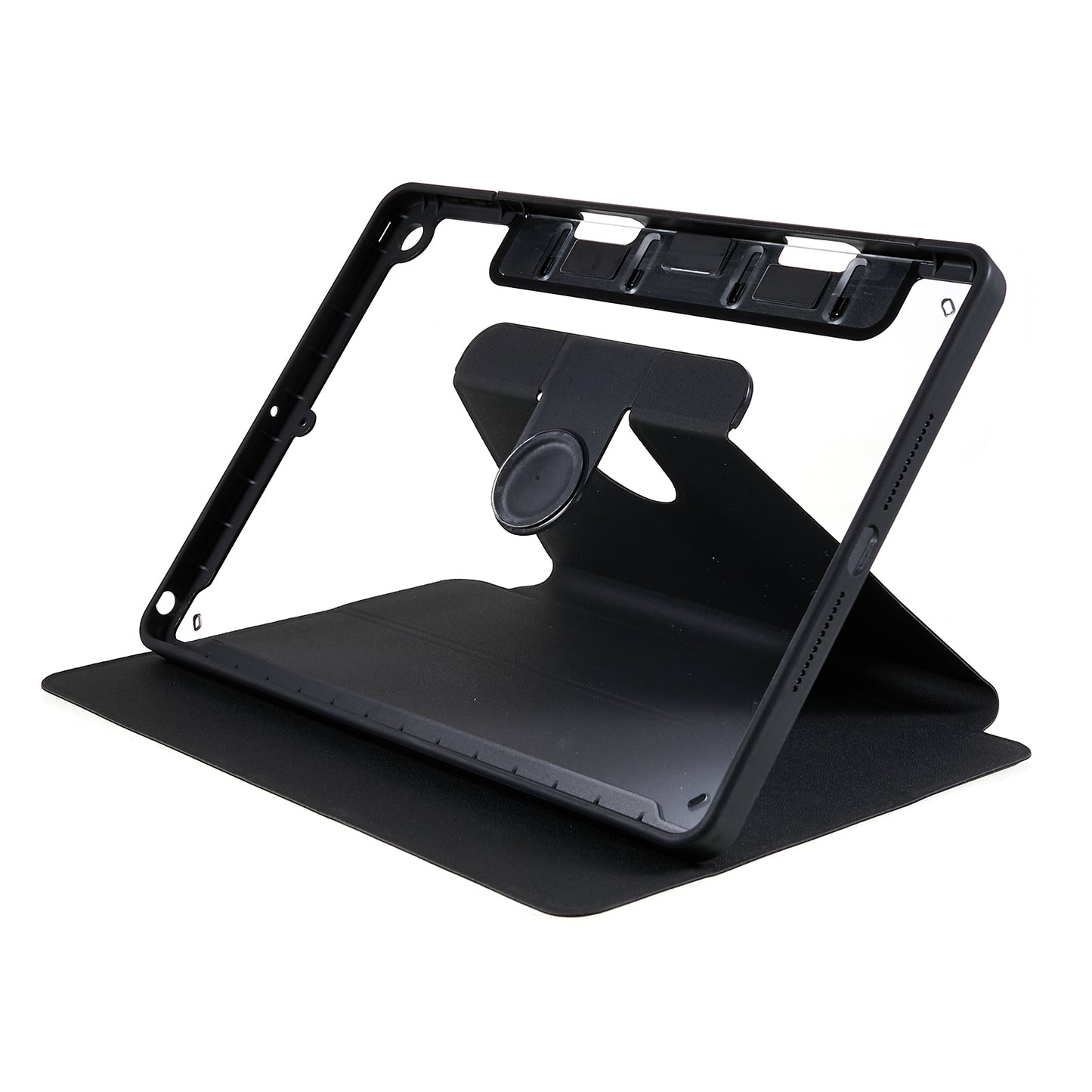 For iPad 9.7-inch (2017) / (2018) Rotating Stand Tablet Case Tablet Leather Cover with Detachable Pencil Holder