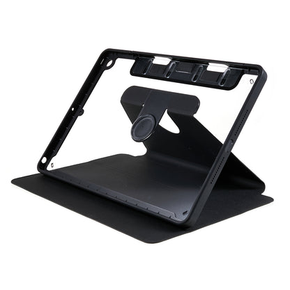 For iPad 9.7-inch (2017) / (2018) Rotating Stand Tablet Case Tablet Leather Cover with Detachable Pencil Holder
