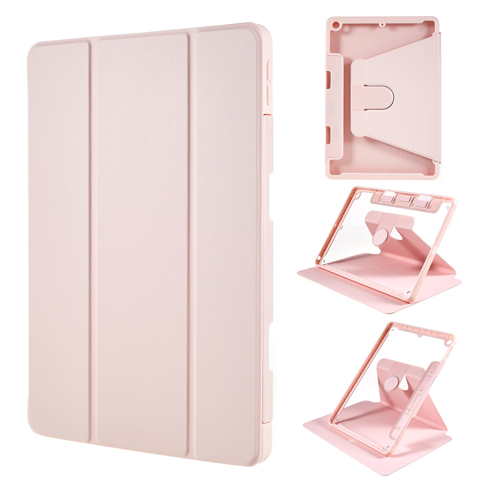 For iPad 9.7-inch (2017) / (2018) Rotating Stand Tablet Case Tablet Leather Cover with Detachable Pencil Holder