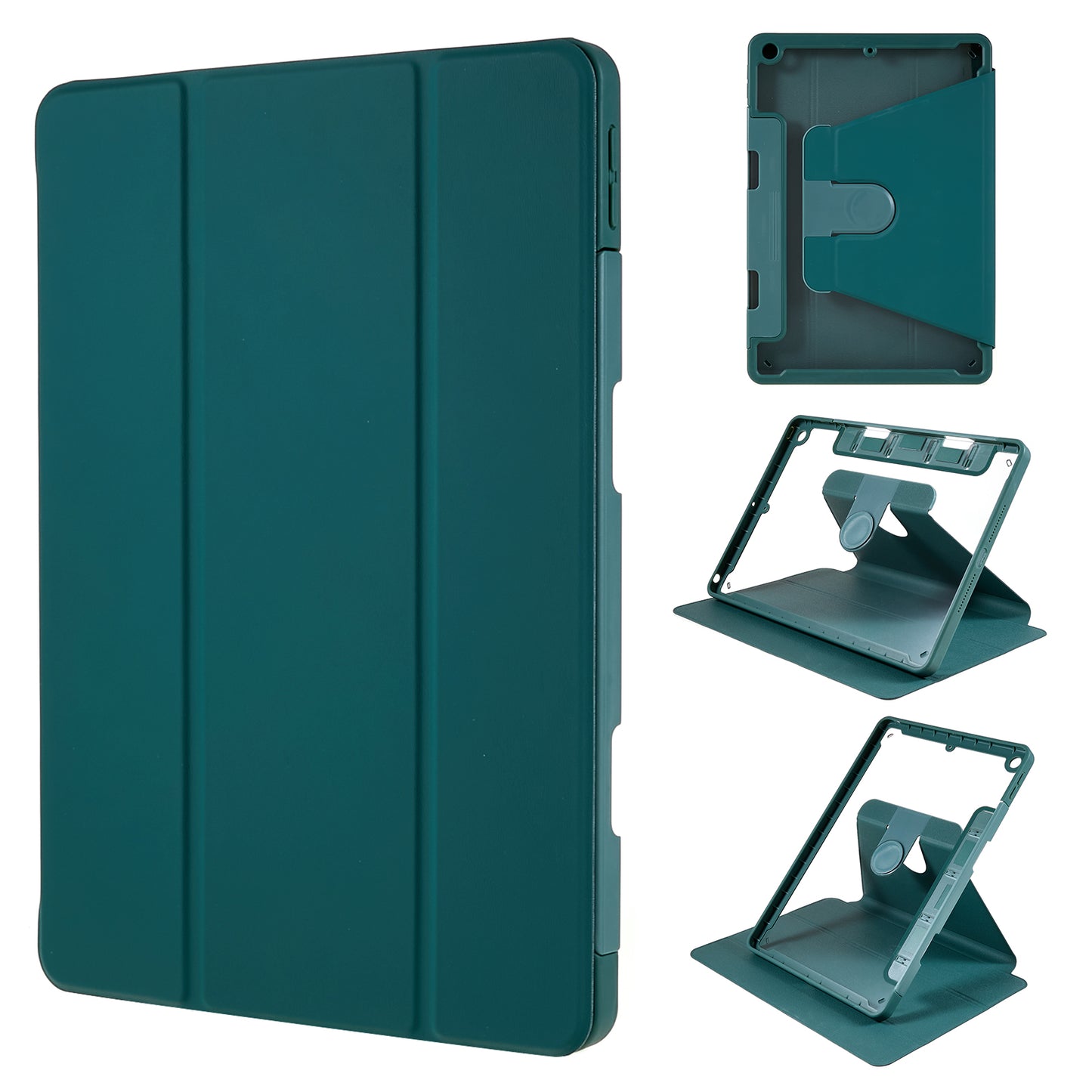 For iPad 9.7-inch (2017) / (2018) Rotating Stand Tablet Case Tablet Leather Cover with Detachable Pencil Holder