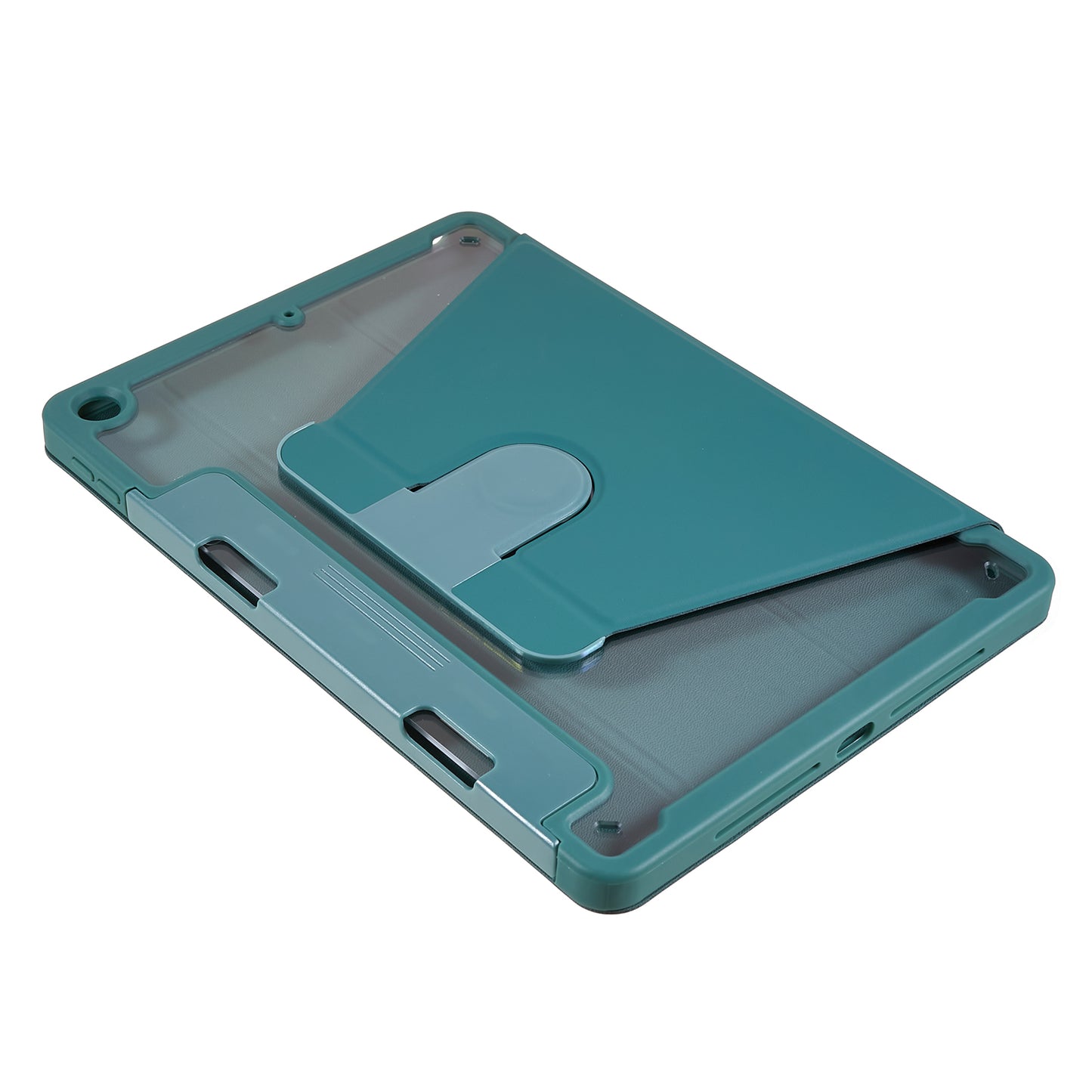 For iPad 9.7-inch (2017) / (2018) Rotating Stand Tablet Case Tablet Leather Cover with Detachable Pencil Holder