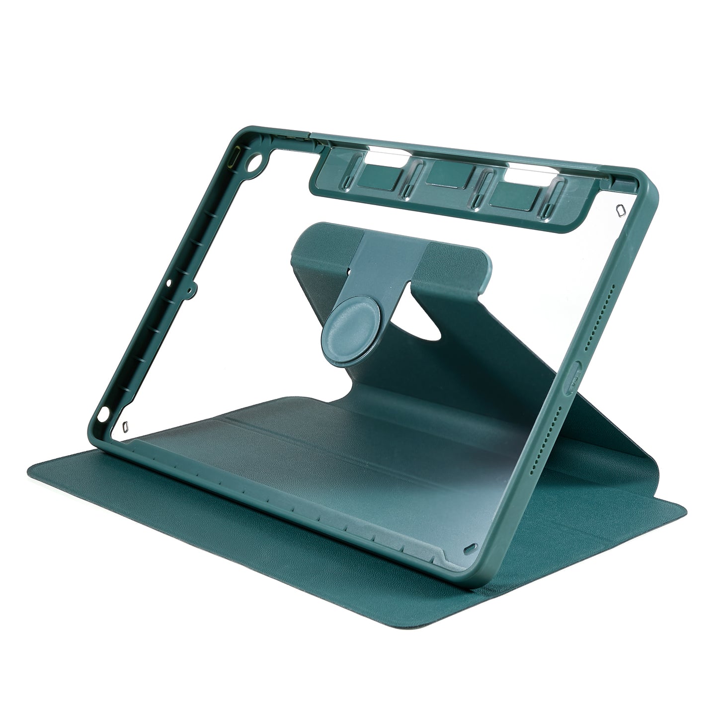 For iPad 9.7-inch (2017) / (2018) Rotating Stand Tablet Case Tablet Leather Cover with Detachable Pencil Holder