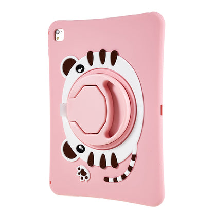 For iPad Air (2013) / Air 2 / iPad 9.7-inch (2017) / (2018) / Pro 9.7 inch (2016) Rotary Kickstand Tablet Case Cat Style PC+Silicone Cover