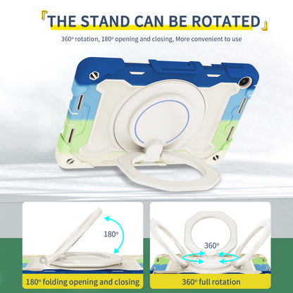 For Huawei MatePad SE 10.4-inch Rotating Handle Kickstand Tablet Cover Silicone+PC Protective Case with Shoulder Strap