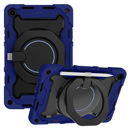 For Huawei MatePad SE 10.4-inch Rotating Handle Kickstand Tablet Cover Silicone+PC Protective Case with Shoulder Strap