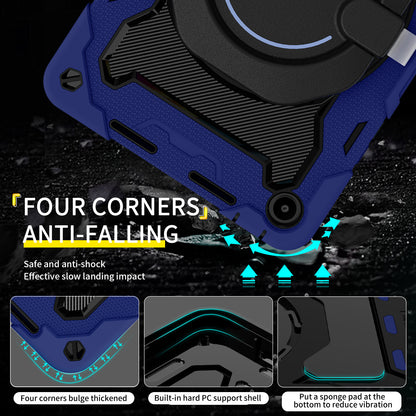 For Huawei MatePad SE 10.4-inch Rotating Handle Kickstand Tablet Cover Silicone+PC Protective Case with Shoulder Strap