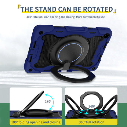 For Huawei MatePad SE 10.4-inch Rotating Handle Kickstand Tablet Cover Silicone+PC Protective Case with Shoulder Strap