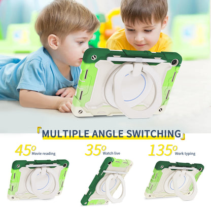 For Huawei MatePad SE 10.4-inch Rotating Handle Kickstand Tablet Cover Silicone+PC Protective Case with Shoulder Strap