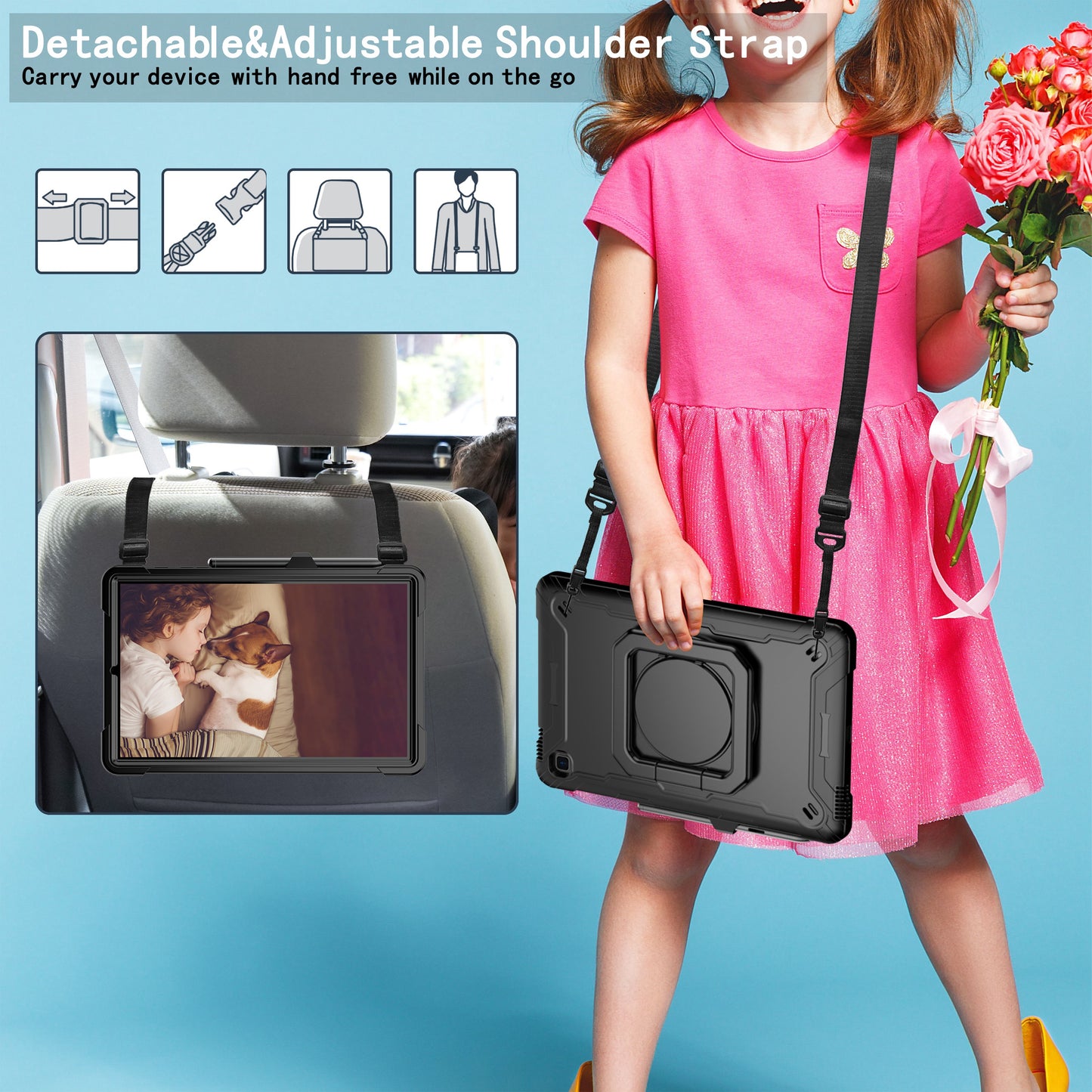 Tablet Case for Samsung Galaxy Tab S6 Lite P610 P615 / Tab S6 Lite (2022) P613 P617 P619 , Silicone+PC Kickstand Rugged Cover