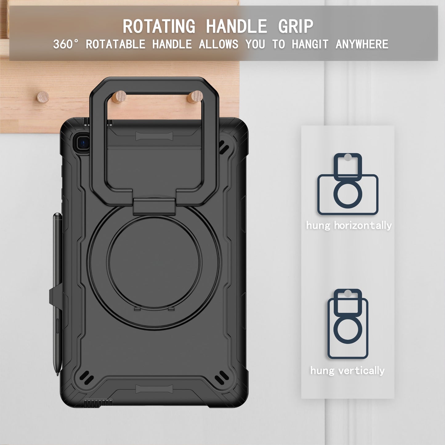 Tablet Case for Samsung Galaxy Tab S6 Lite P610 P615 / Tab S6 Lite (2022) P613 P617 P619 , Silicone+PC Kickstand Rugged Cover