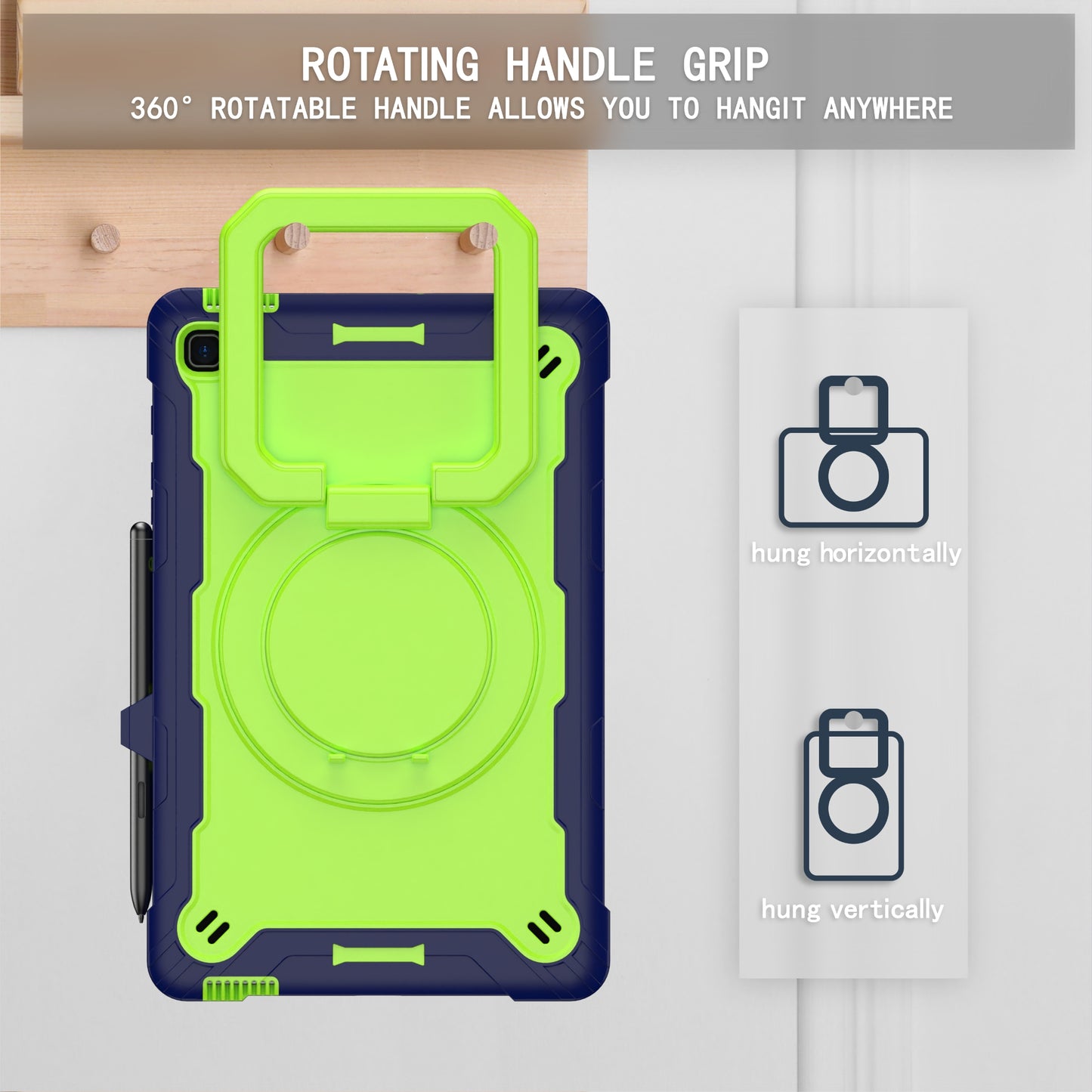 Tablet Case for Samsung Galaxy Tab S6 Lite P610 P615 / Tab S6 Lite (2022) P613 P617 P619 , Silicone+PC Kickstand Rugged Cover