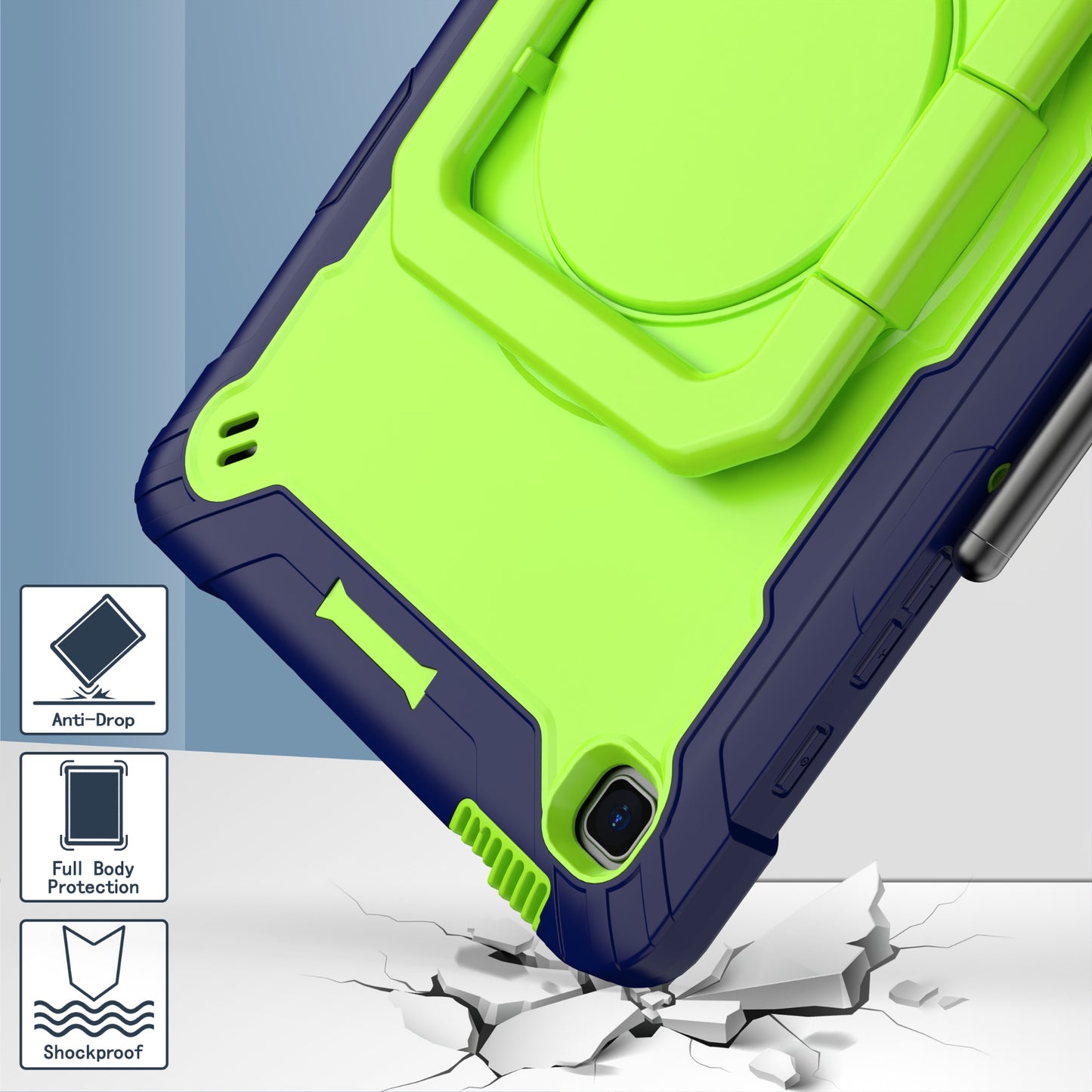 Tablet Case for Samsung Galaxy Tab S6 Lite P610 P615 / Tab S6 Lite (2022) P613 P617 P619 , Silicone+PC Kickstand Rugged Cover