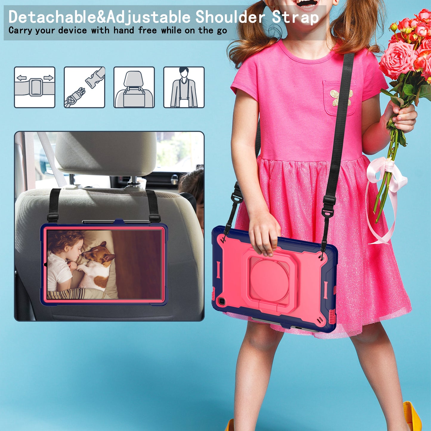 Tablet Case for Samsung Galaxy Tab S6 Lite P610 P615 / Tab S6 Lite (2022) P613 P617 P619 , Silicone+PC Kickstand Rugged Cover