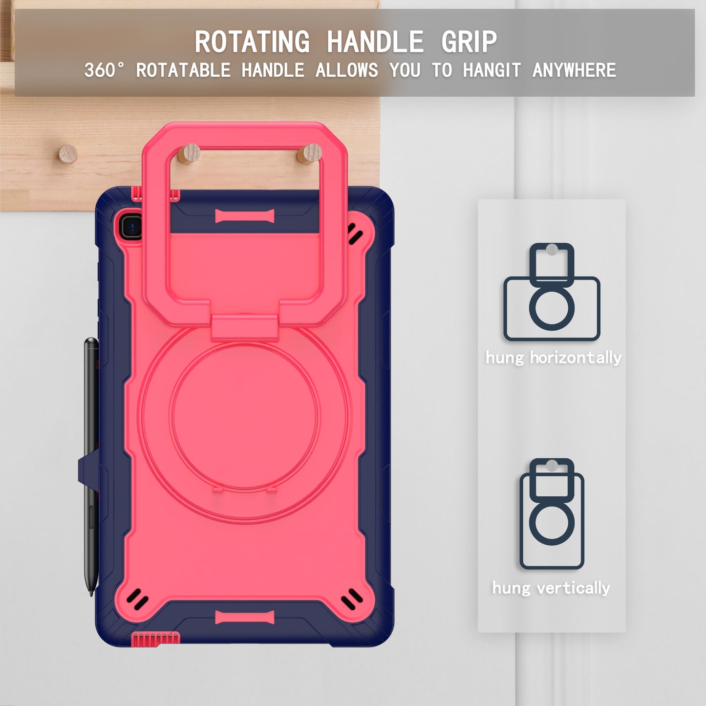 Tablet Case for Samsung Galaxy Tab S6 Lite P610 P615 / Tab S6 Lite (2022) P613 P617 P619 , Silicone+PC Kickstand Rugged Cover