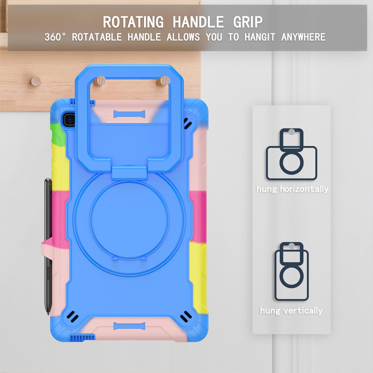 Tablet Case for Samsung Galaxy Tab S6 Lite P610 P615 / Tab S6 Lite (2022) P613 P617 P619 , Silicone+PC Kickstand Rugged Cover