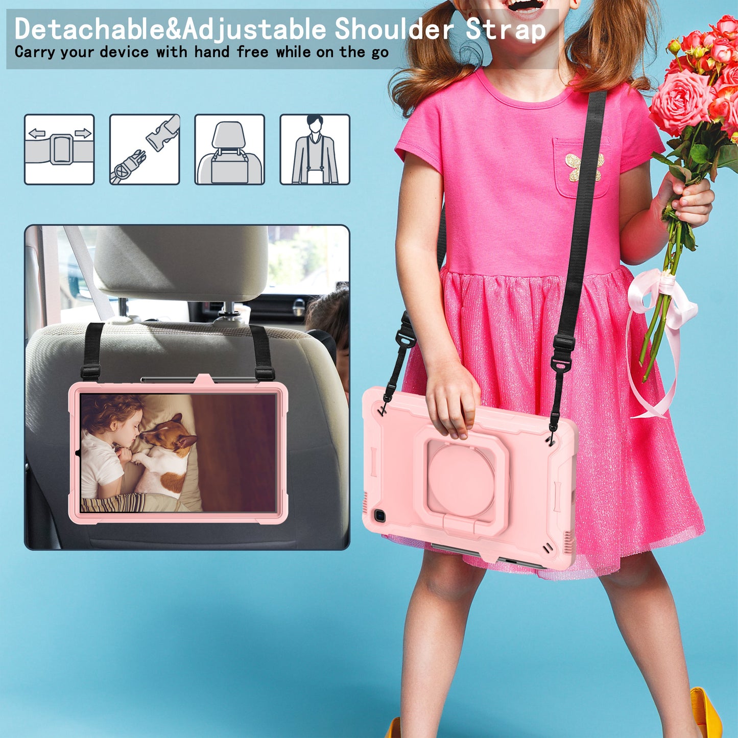 Tablet Case for Samsung Galaxy Tab S6 Lite P610 P615 / Tab S6 Lite (2022) P613 P617 P619 , Silicone+PC Kickstand Rugged Cover