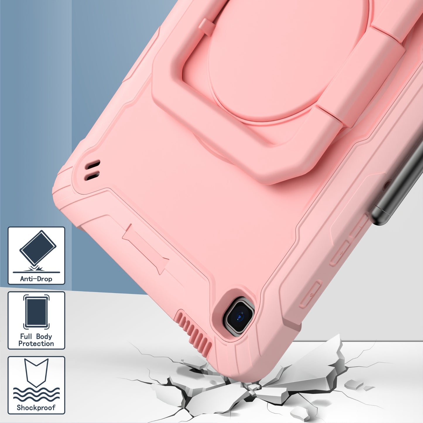 Tablet Case for Samsung Galaxy Tab S6 Lite P610 P615 / Tab S6 Lite (2022) P613 P617 P619 , Silicone+PC Kickstand Rugged Cover