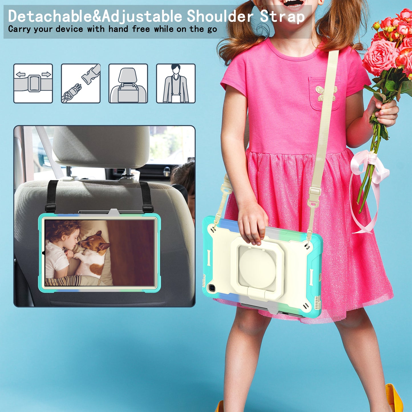 Tablet Case for Samsung Galaxy Tab S6 Lite P610 P615 / Tab S6 Lite (2022) P613 P617 P619 , Silicone+PC Kickstand Rugged Cover