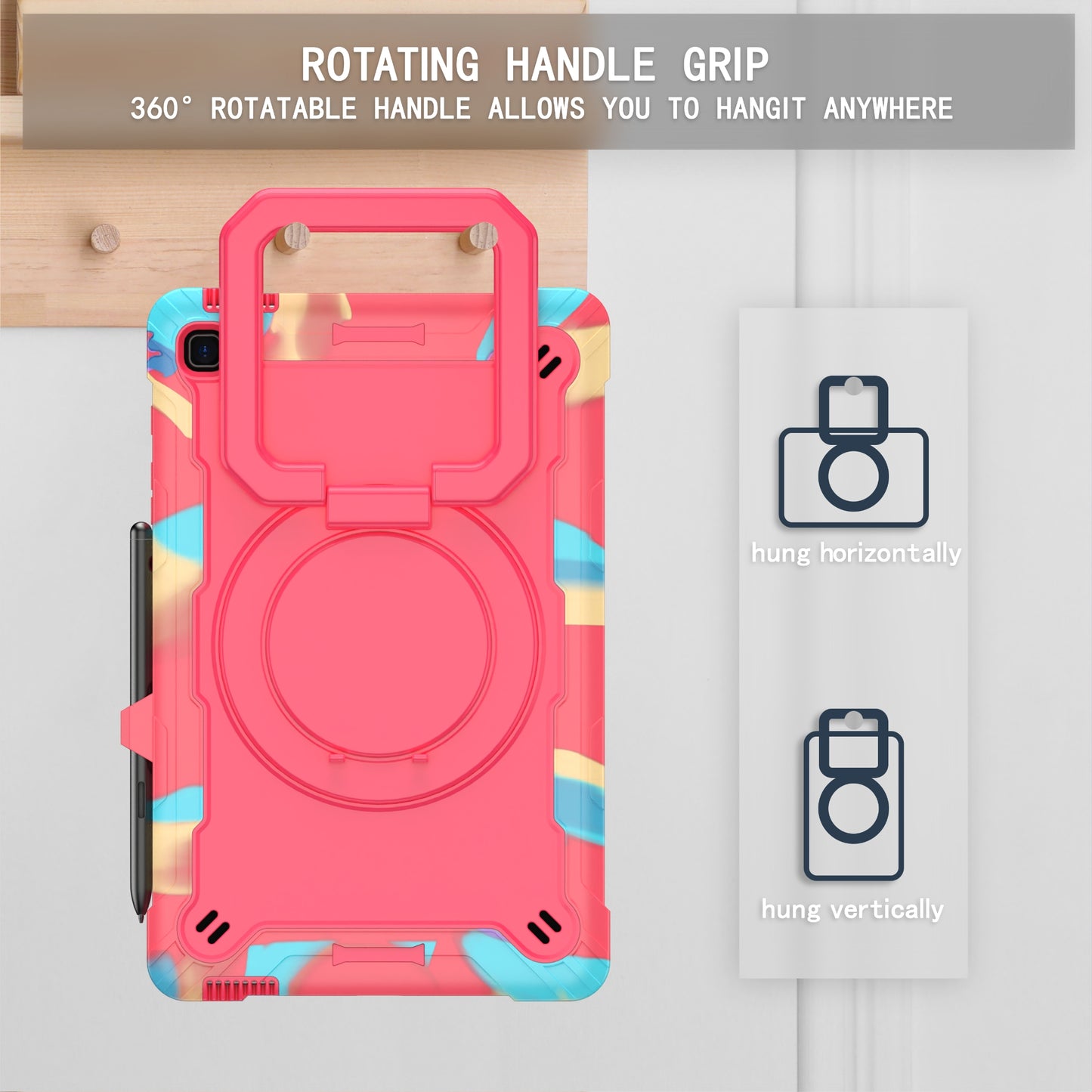Tablet Case for Samsung Galaxy Tab S6 Lite P610 P615 / Tab S6 Lite (2022) P613 P617 P619 , Silicone+PC Kickstand Rugged Cover