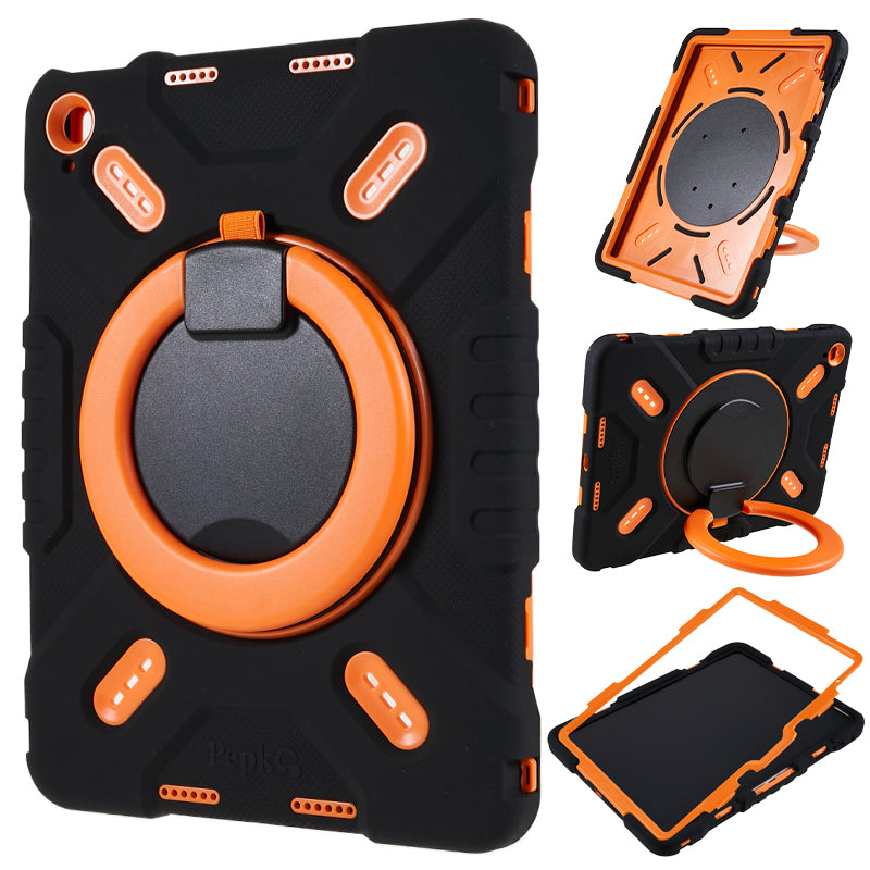 PEPKOO For iPad 10.9 (2022) Tablet Case 360 Degree Rotation Kickstand Silicone+PC+ABS Tablet Cover