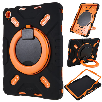 PEPKOO For iPad 10.9 (2022) Tablet Case 360 Degree Rotation Kickstand Silicone+PC+ABS Tablet Cover