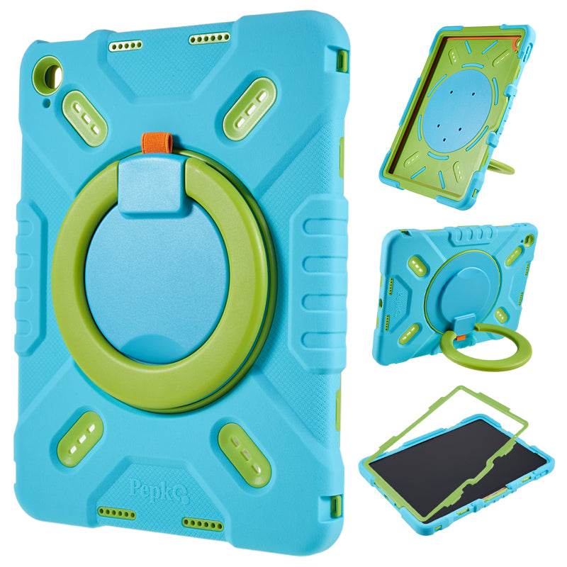PEPKOO For iPad 10.9 (2022) Tablet Case 360 Degree Rotation Kickstand Silicone+PC+ABS Tablet Cover