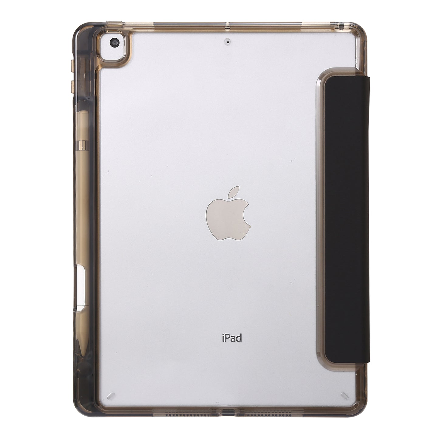 For iPad 10.2 (2021) / (2020) / (2019) Tri-fold Stand Tablet Case PU Leather Transparent Acrylic Tablet Cover