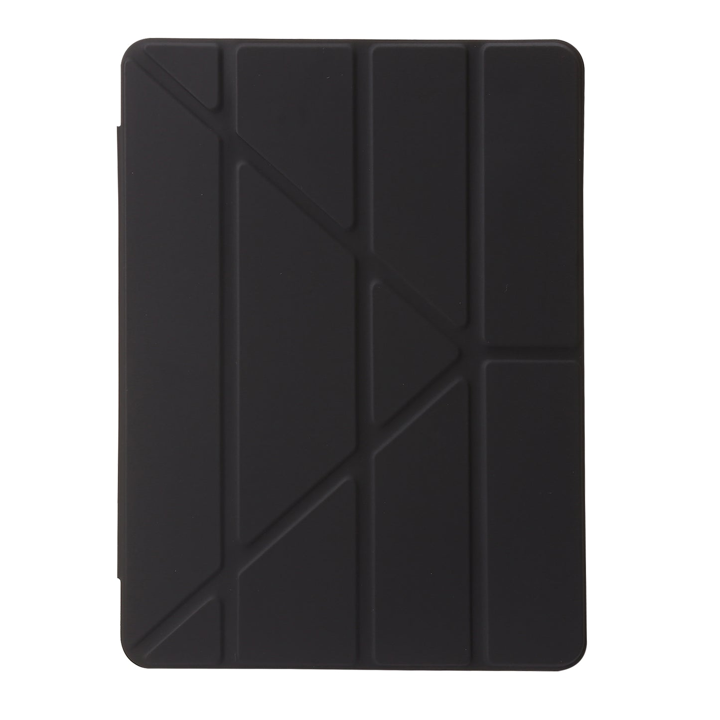 For iPad 10.2 (2021) / (2020) / (2019) Tablet Case Origami Tri-fold Stand PU Leather+Clear Acrylic Cover
