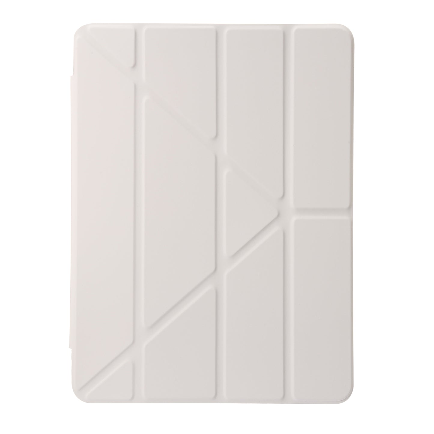 For iPad 10.2 (2021) / (2020) / (2019) Tablet Case Origami Tri-fold Stand PU Leather+Clear Acrylic Cover