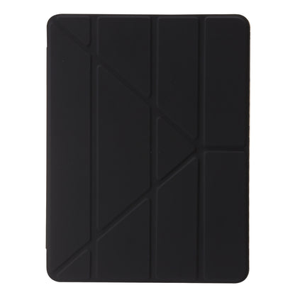 For iPad Air (2013) / Air 2 / iPad 9.7-inch (2017) / (2018) Leather+Clear Acrylic Tablet Case Origami Tri-fold Stand Tablet Cover