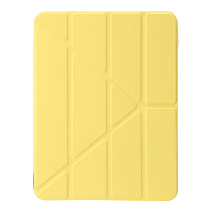 Origami Tri-fold Stand Tablet Cover for iPad 10.9 (2022) , PU Leather + Transparent Acrylic Case