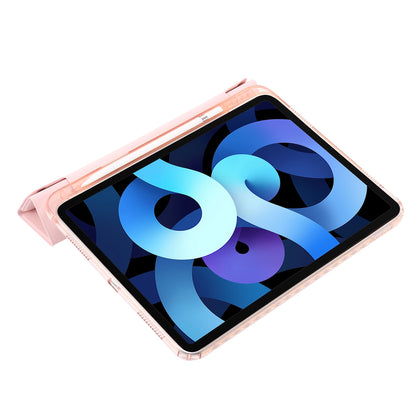 Origami Tri-fold Stand Tablet Cover for iPad 10.9 (2022) , PU Leather + Transparent Acrylic Case