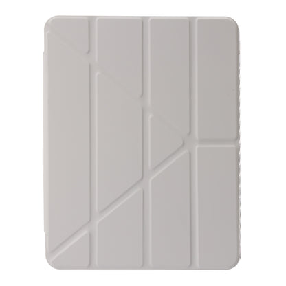 Origami Tri-fold Stand Tablet Cover for iPad 10.9 (2022) , PU Leather + Transparent Acrylic Case