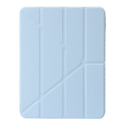 Origami Tri-fold Stand Tablet Cover for iPad 10.9 (2022) , PU Leather + Transparent Acrylic Case