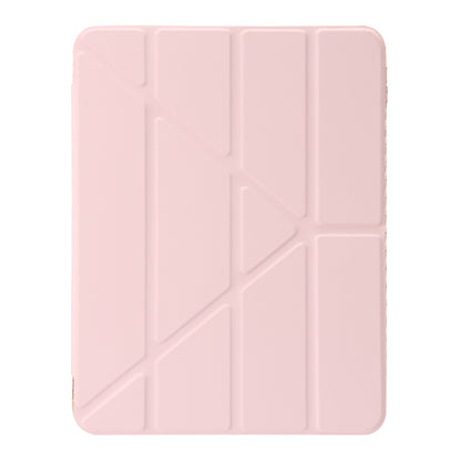 Origami Tri-fold Stand Tablet Cover for iPad 10.9 (2022) , PU Leather + Transparent Acrylic Case