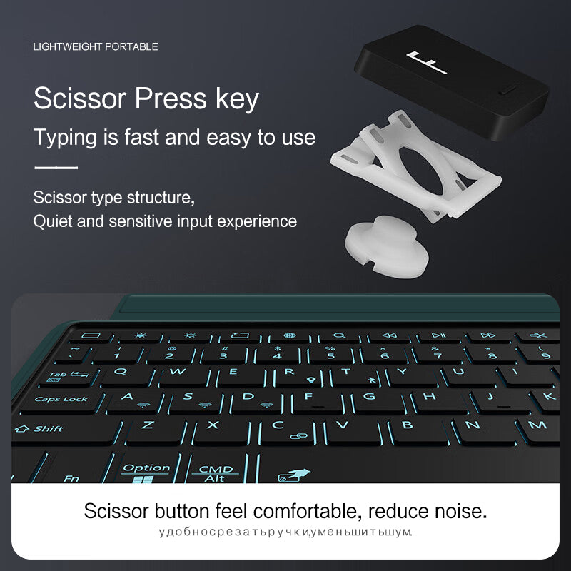 For Huawei MatePad SE 10.4-inch Shockproof Tablet Case + Detachable Wireless Keyboard with Backlit