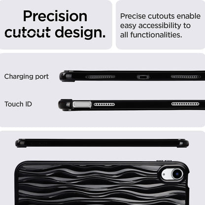 For iPad 10.9 (2022) Wave Texture Shockproof Cover Soft TPU Tablet Protective Case