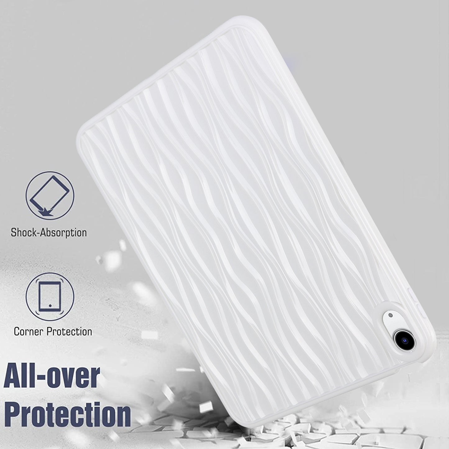 For iPad 10.9 (2022) Wave Texture Shockproof Cover Soft TPU Tablet Protective Case