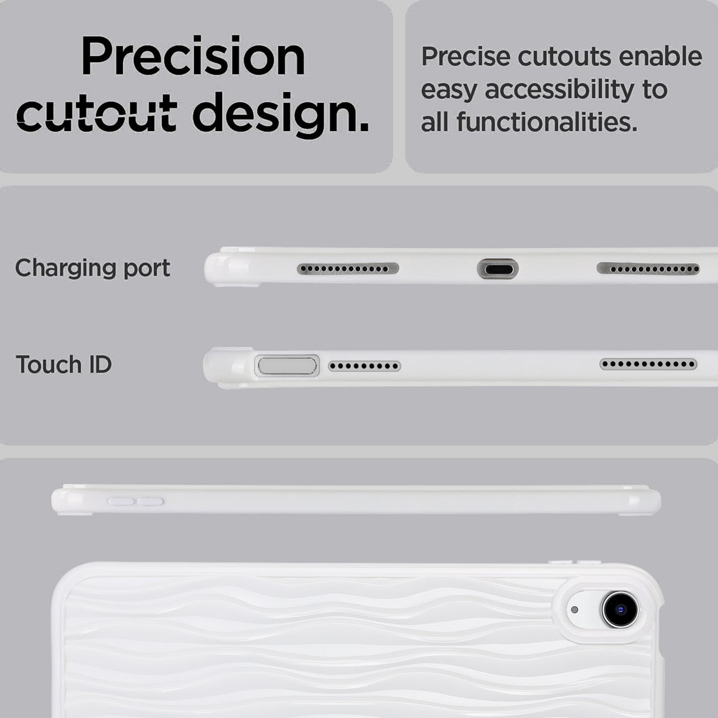 For iPad 10.9 (2022) Wave Texture Shockproof Cover Soft TPU Tablet Protective Case