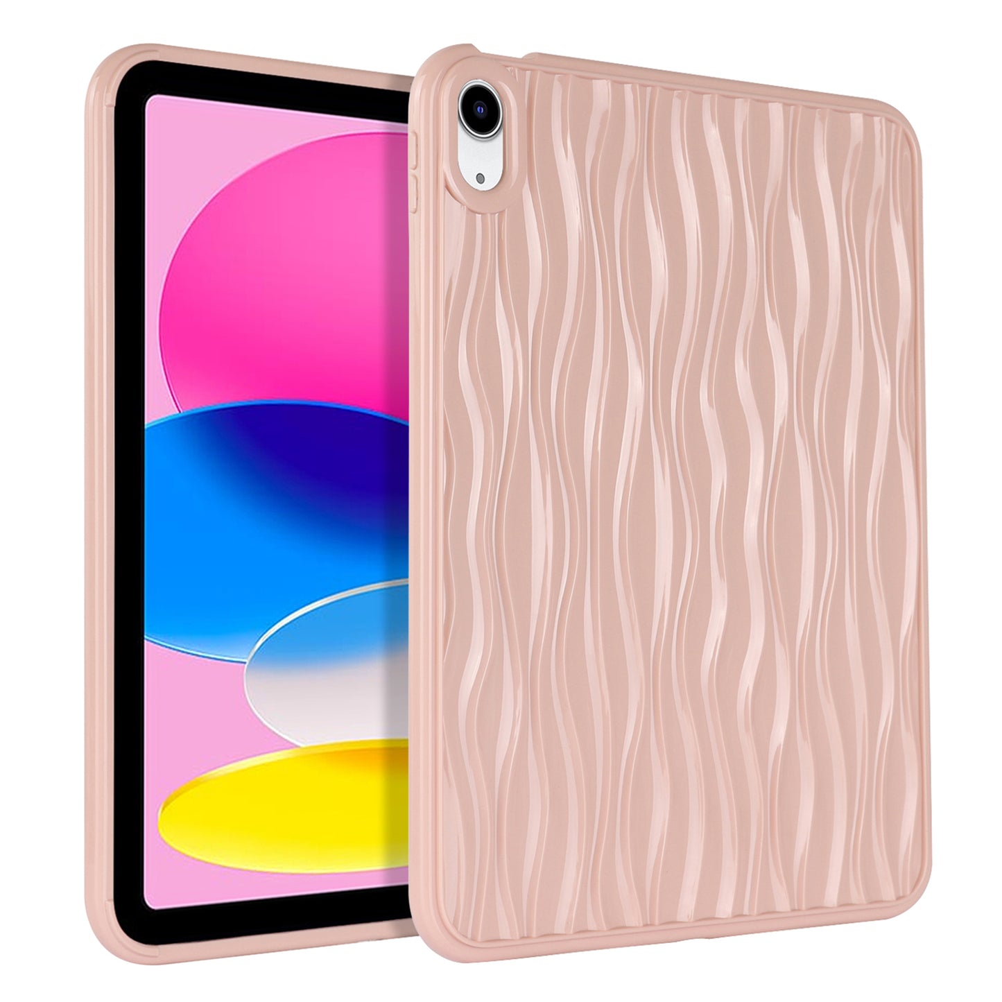 For iPad 10.9 (2022) Wave Texture Shockproof Cover Soft TPU Tablet Protective Case