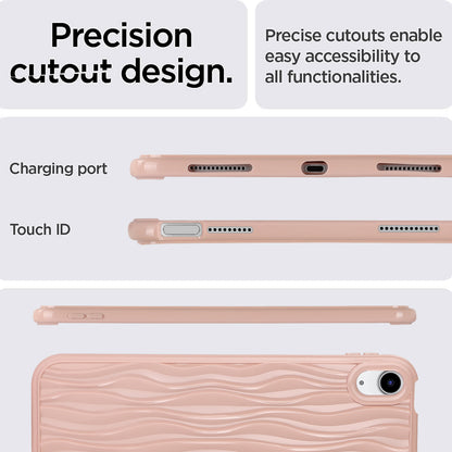 For iPad 10.9 (2022) Wave Texture Shockproof Cover Soft TPU Tablet Protective Case