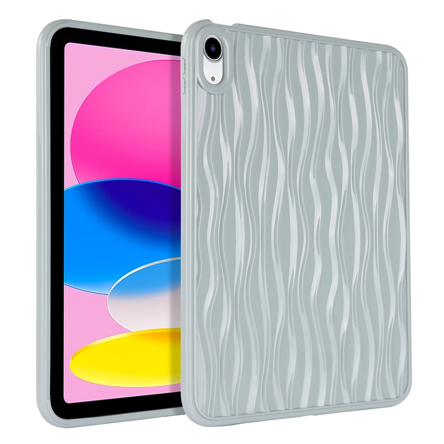 For iPad 10.9 (2022) Wave Texture Shockproof Cover Soft TPU Tablet Protective Case