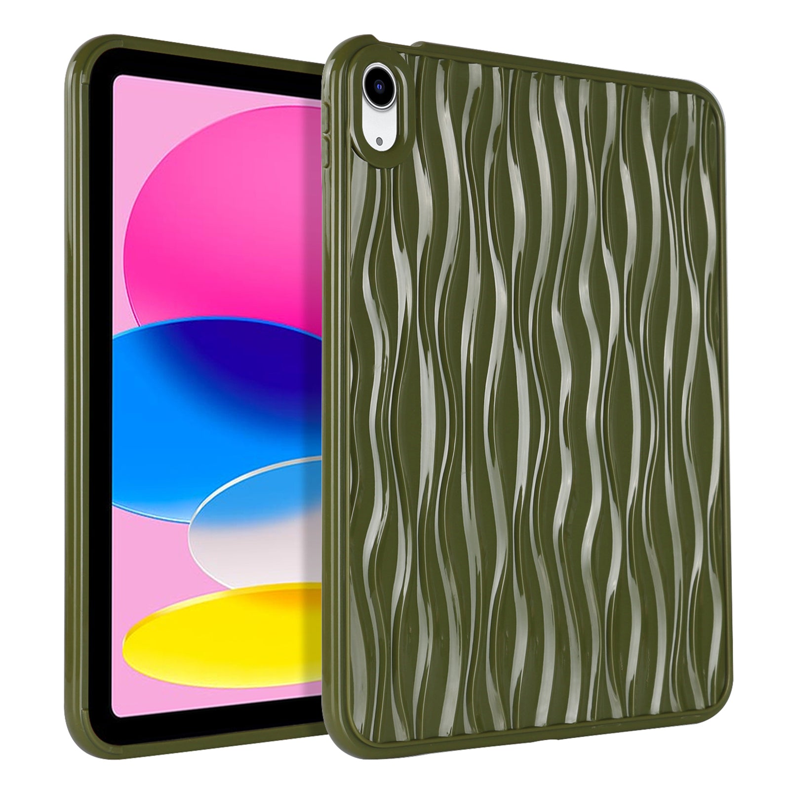 For iPad 10.9 (2022) Wave Texture Shockproof Cover Soft TPU Tablet Protective Case