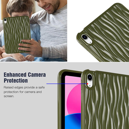 For iPad 10.9 (2022) Wave Texture Shockproof Cover Soft TPU Tablet Protective Case