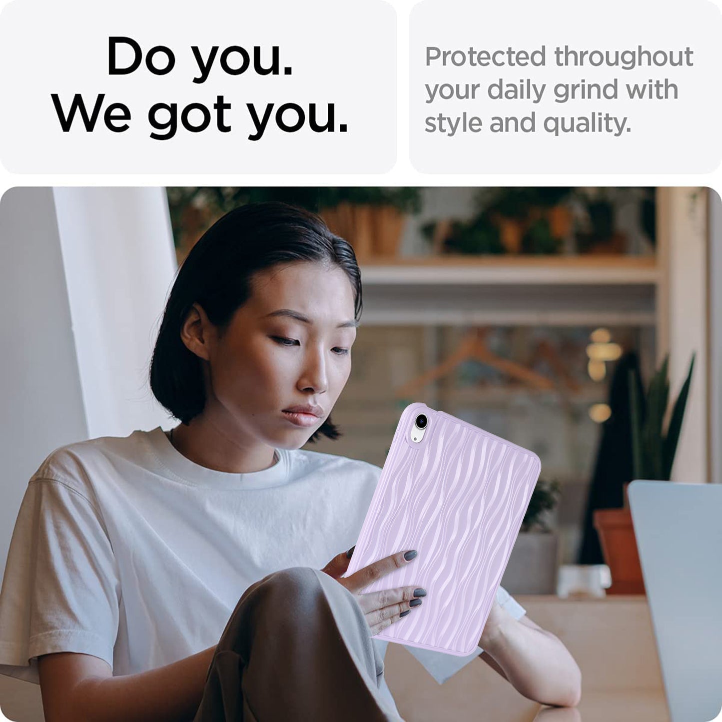 For iPad 10.9 (2022) Wave Texture Shockproof Cover Soft TPU Tablet Protective Case