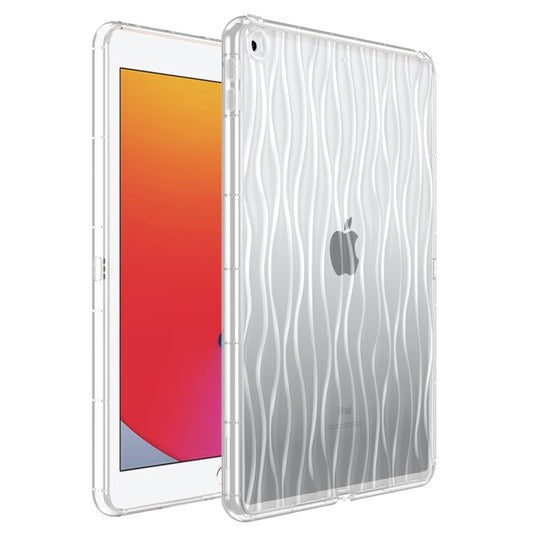 For iPad 10.2 (2019) / (2020) / (2021) Wave Texture Cover Soft TPU Transparent Tablet Protective Case